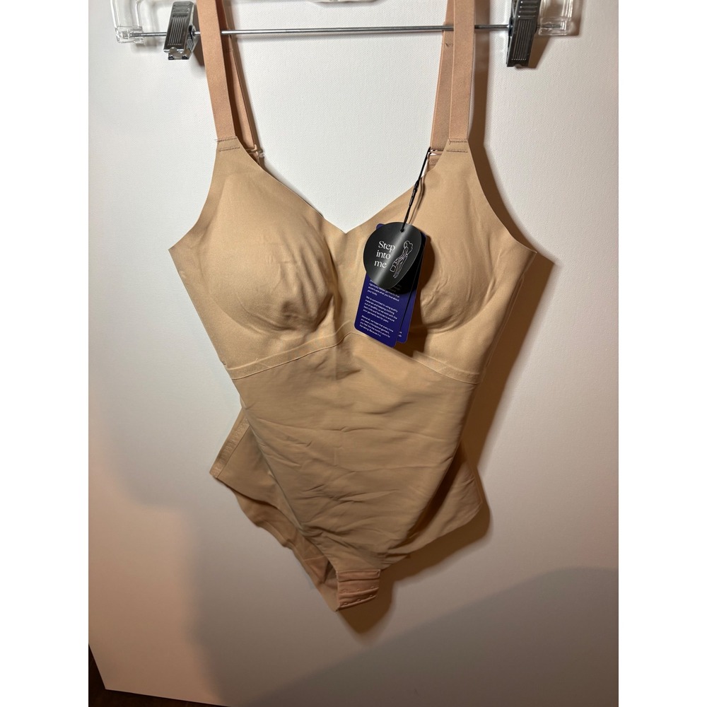 NWT Honeylove LiftWear Cami Bodysuit Sand Beige Shapewear Womens Size Small S